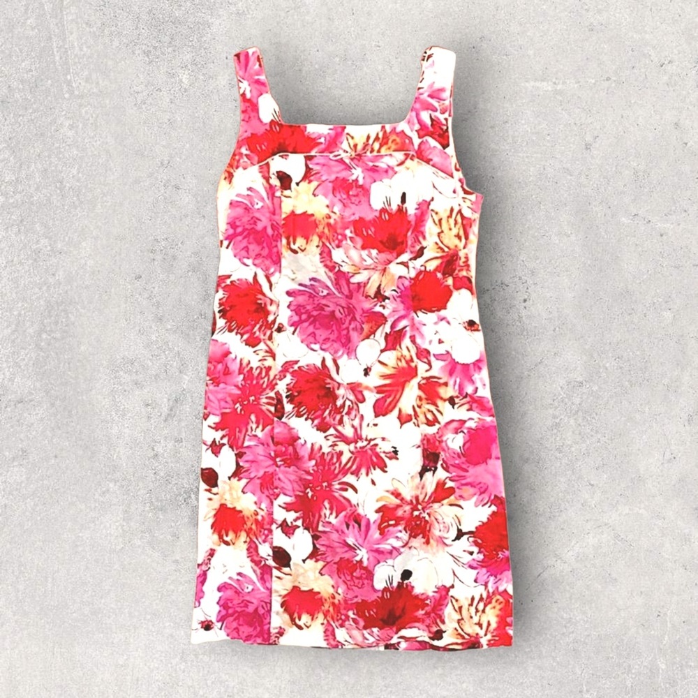 Petite Perceptions Bright Flowery Sleeveless Dress Size 10P